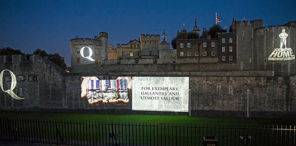Clay Paky Mythos project for Queen and Country at the Tower of London