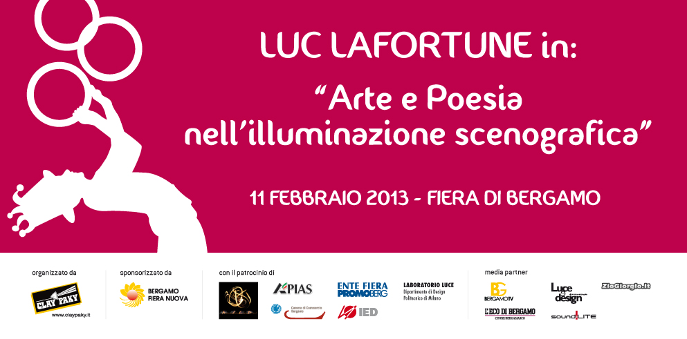 Luc Lafortune speaks at a round of conferences on "art and poetry in stage lighting"