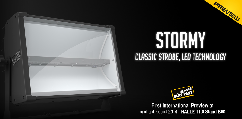 STORMY: the latest LED technology meets the charm of a classic strobe. First International Preview at ProLight+Sound 2014