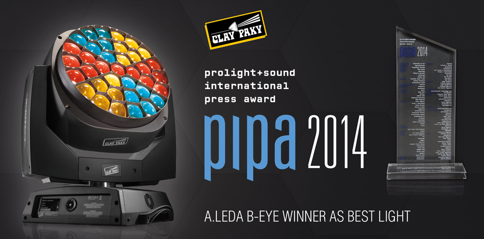 The Clay Paky B-EYE scores a triple crown at the 2014 PIPA Awards