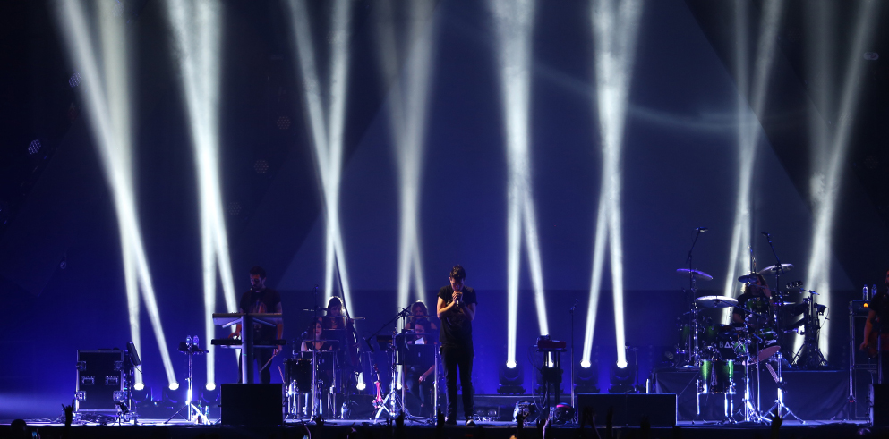 Clay Paky provides geometric lighting for band of the moment Bastille