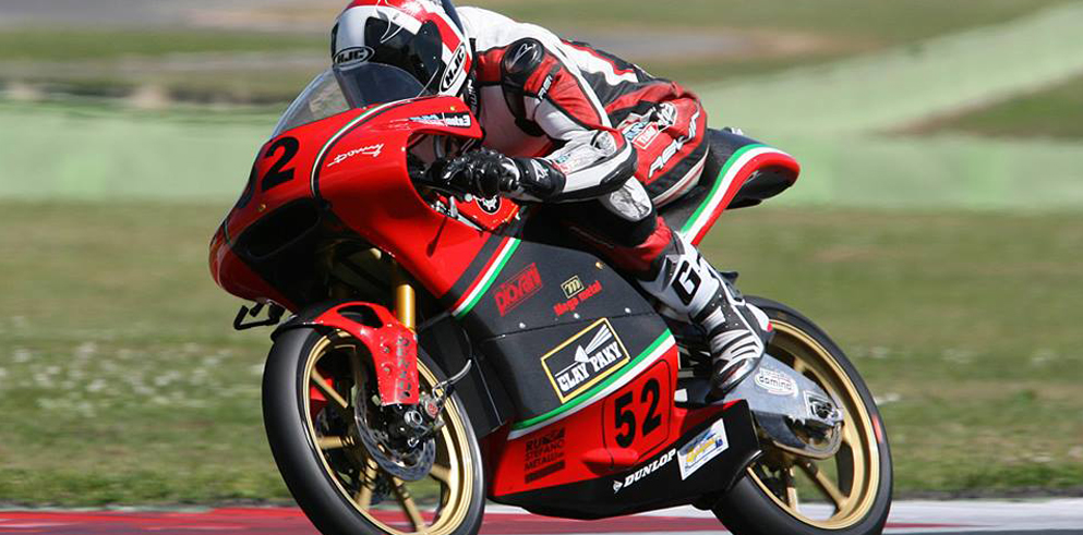 Clay Paky on the Vallelunga track with Rumi Moto3