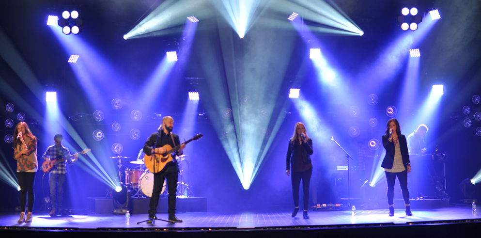 Clay Paky Fixtures Light Contemporary Worship Services at Bay Community Church in Alabama