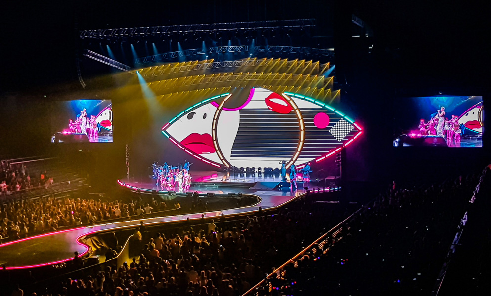 The Claypaky Scenius Unico provides eye-opening effects for Katy Perry's Witness: The Tour at the Singapore Indoor Stadium