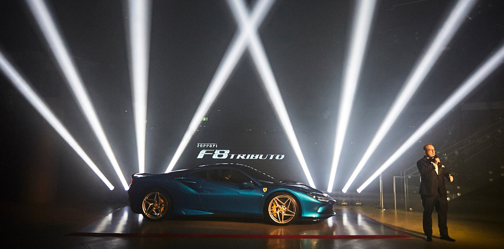 Claypaky Lighting Fixtures Help Unveil Ferrari’s F8 Tributo at Gala Event in Sydney, Australia