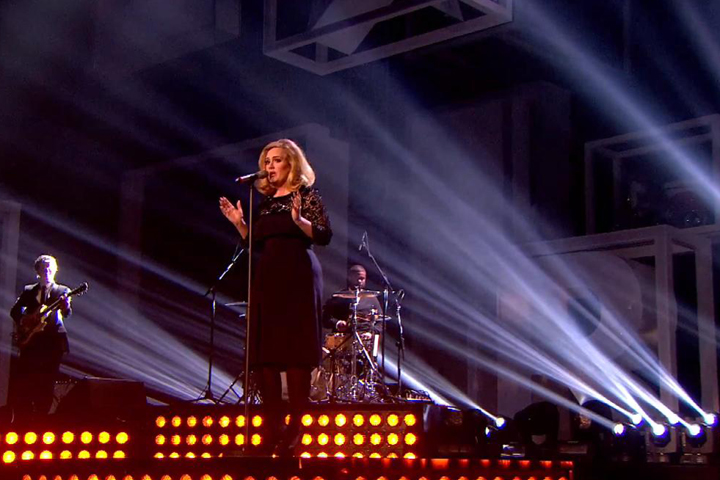 Adele performs at the Brit Awards 2012