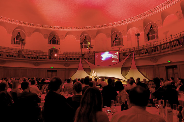 The Assembly Hall in Church House, where the first “Knight of Illumination Awards” ceremony took place. The room was lighted by Clay Paky’s Alpha.