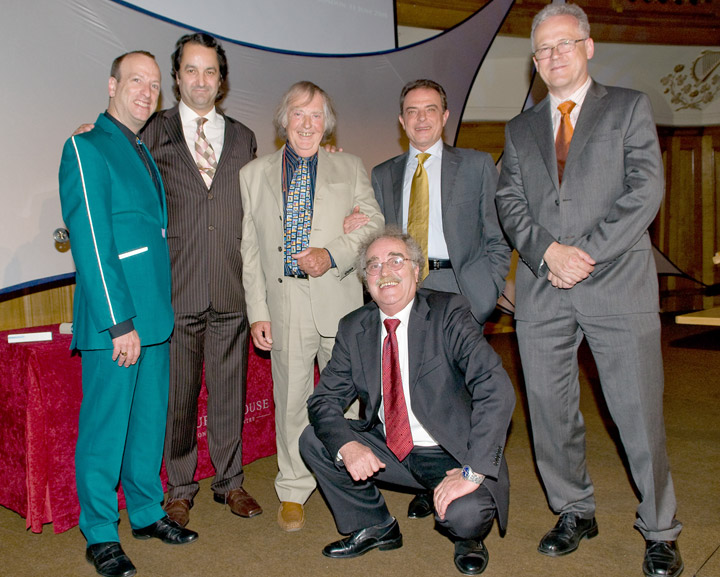 from L to R: Rick Fisher (ALD), Durham Marenghi, John Watt, Enrico Caironi (Clay Paky MKTG Manager), Pasquale Quadri (Clay Paky president), Bernie Davis (STLD)