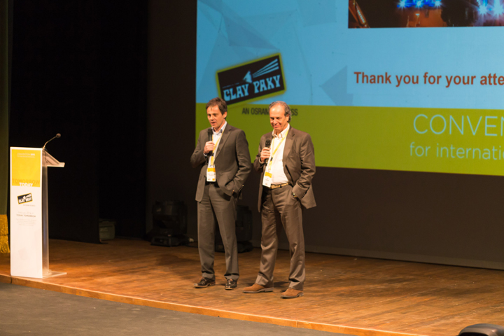 From L to R: Hans-Joachim Schwabe (CEO and Executive Vice President of OSRAM Specialty Lighting division), Pio Nahum (CEO Clay Paky)