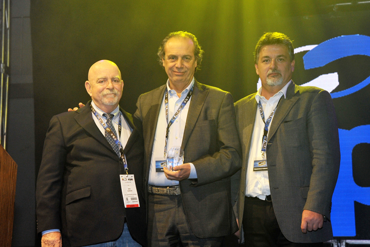 from L to R: Bob Gordon, Founder A.C.T Lighting - Pio Nahum, CEO Clay Paky - Francesco Romagnoli, Clay Paky Area Manager