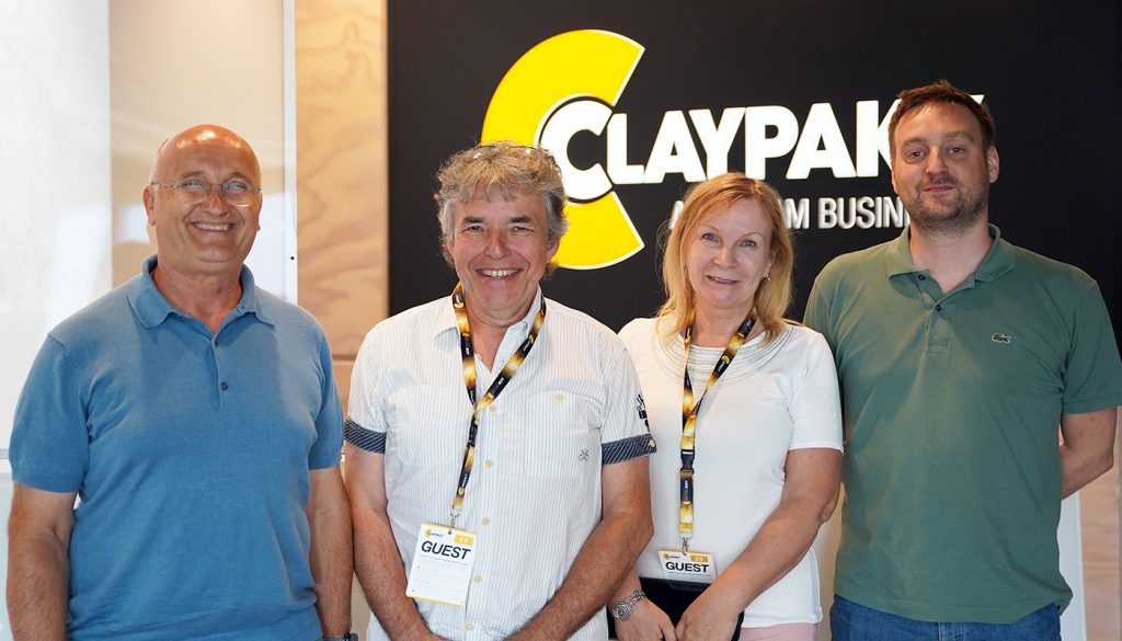 From L to R: Alberico D'Amato (Claypaky), Adam and Dagmar Pastorek (Adam a syn), Daniele Gamba (Claypaky)