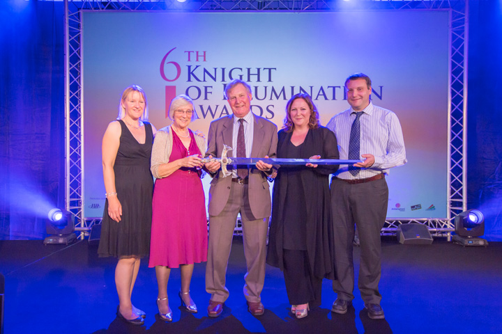 Knight of Illumination Awards: Ian Dow, the "Lifetime Recognition" winner, with his family
