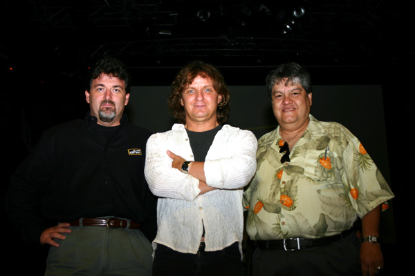 Left to Right: Francesco Romagnoli (Clay Paky); LD Luc Lafortune; JorgeAguirre (Vector 10).