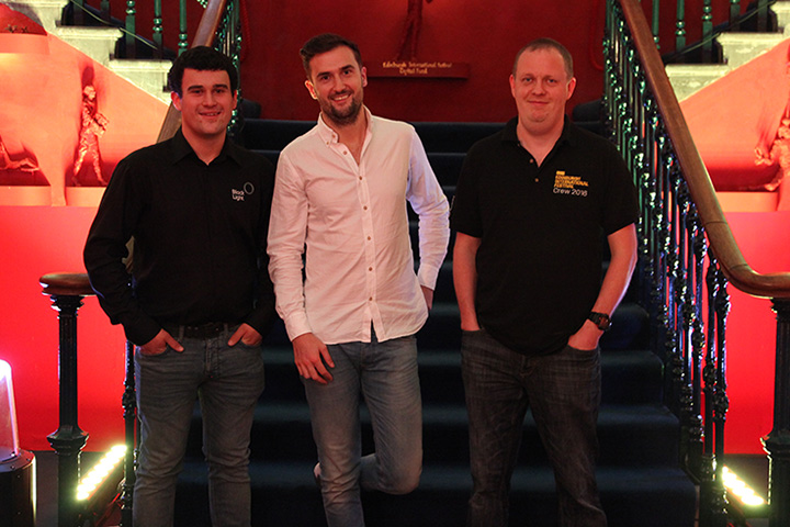 L-R: Paul De Luca (Hire Manager at Black Light), Grant Anderson (Lighting Designer at GXL Designs) and Paul Claydon (Head of Lighting at Edinburgh International Festival)