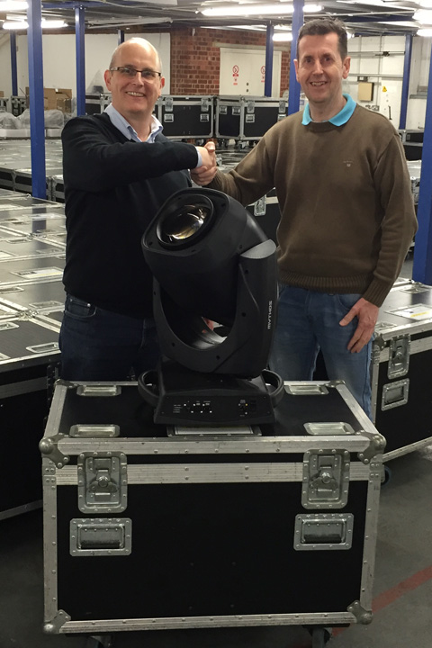 from L to R: Glyn O’Donoghue (MD Ambersphere Solutions) & Rob Merrilees (MD Dry Hire Lighting)