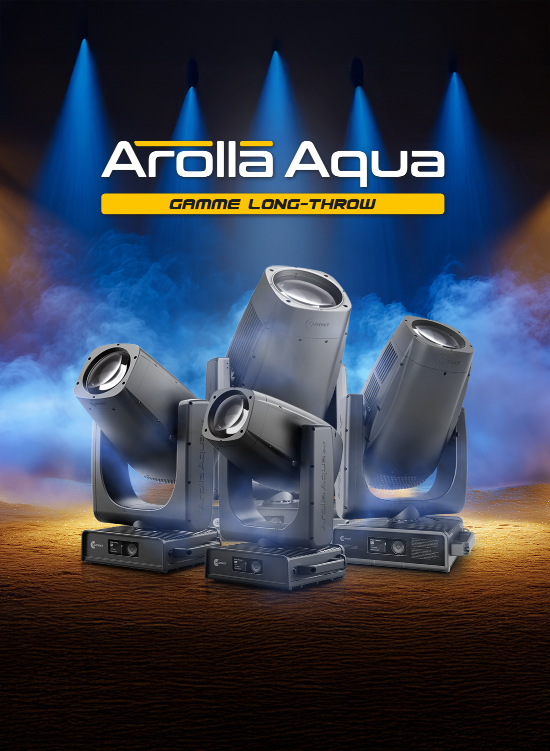 Claypaky Arolla Aqua ong-Throw family hero vertical French